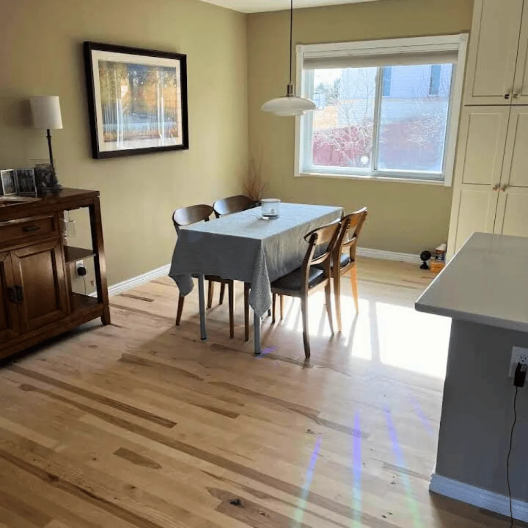 New hardwood floor in a Denver dining area