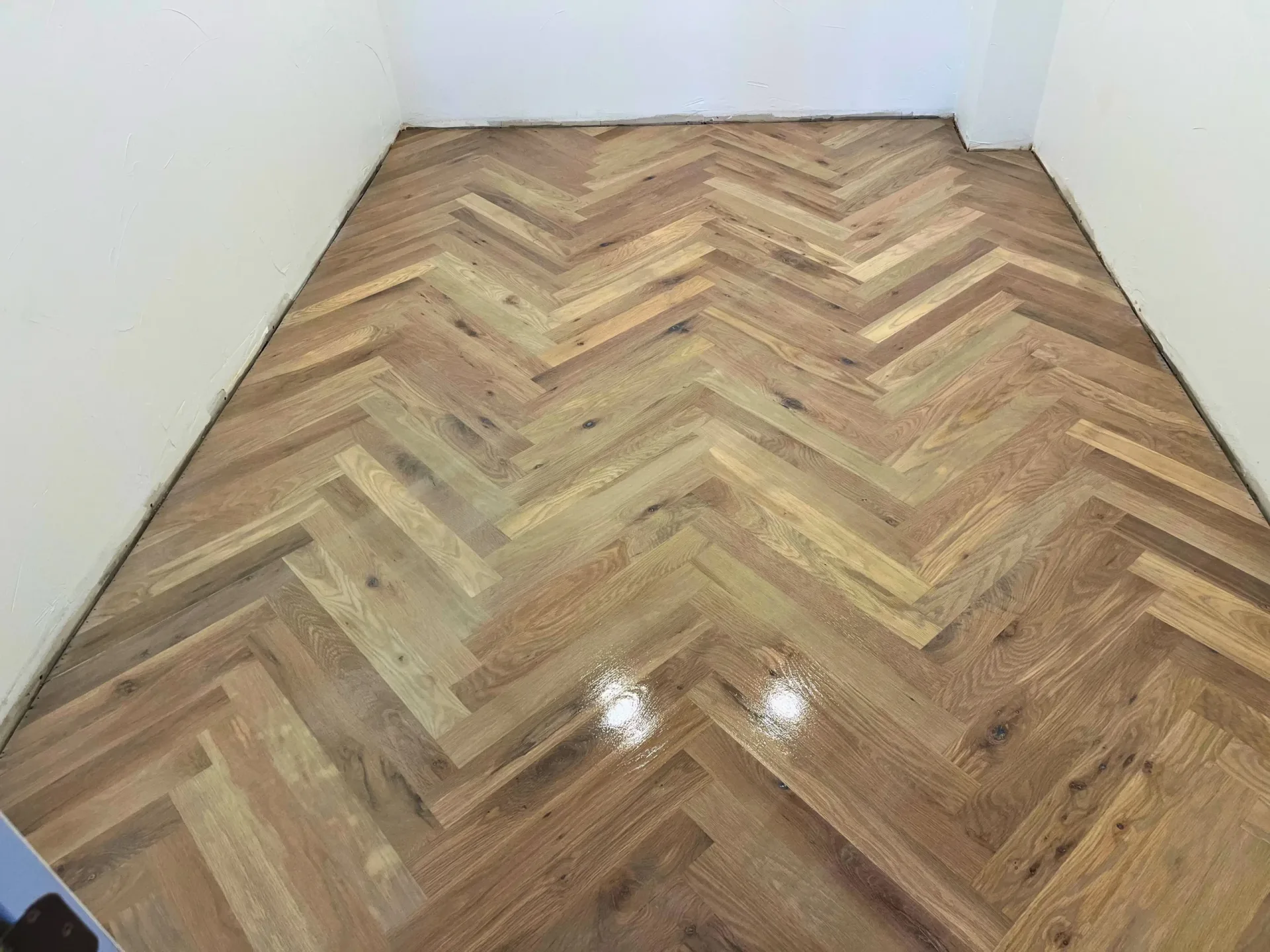 Herringbone parquet floor after refinishing