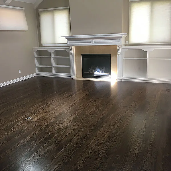 Newly installed hardwood floor in a Denver home
