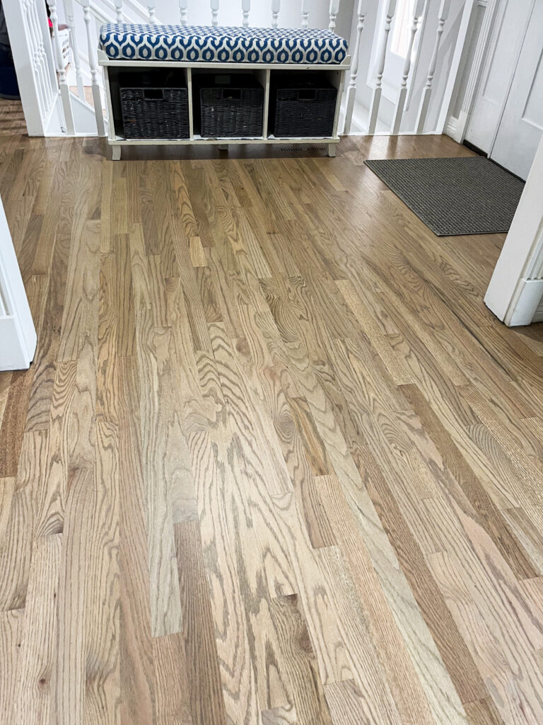 Natural hickory hardwood floors with contrasting tones installed in a modern loft in Parker, Colorado