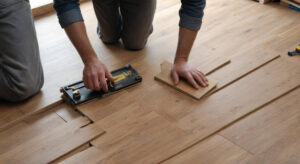 Hardwood floor installation by professional contractor