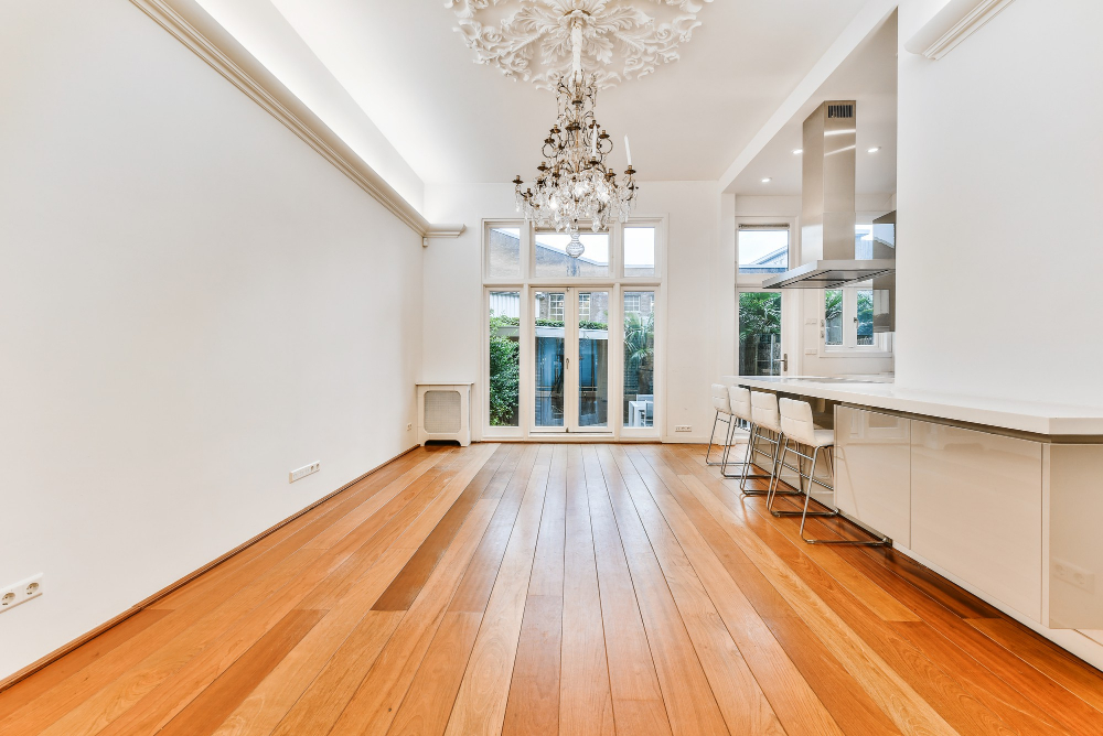 Elegant home interior with beautifully maintained wood flooring