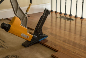 Solid hardwood flooring installation ensures durability and timeless elegance