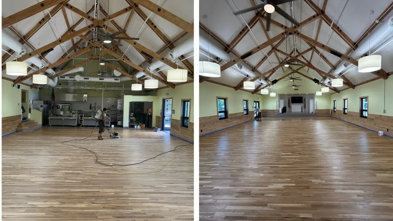 Before after dustless hardwood floor refinishing Denver Castle Rock - engineered wood restoration vs replacement cost