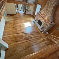 Screen and recoat hardwood floors before and after