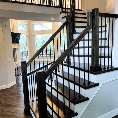 Custom wood staircase design and installation in Denver